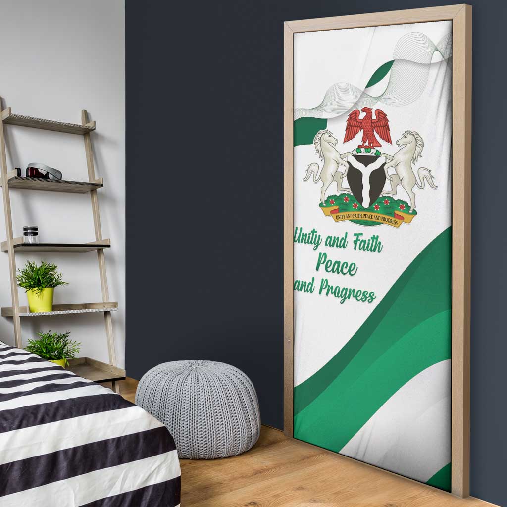 Personalized Nigeria Independence Day Door Cover Unity and Faith Peace and Progress