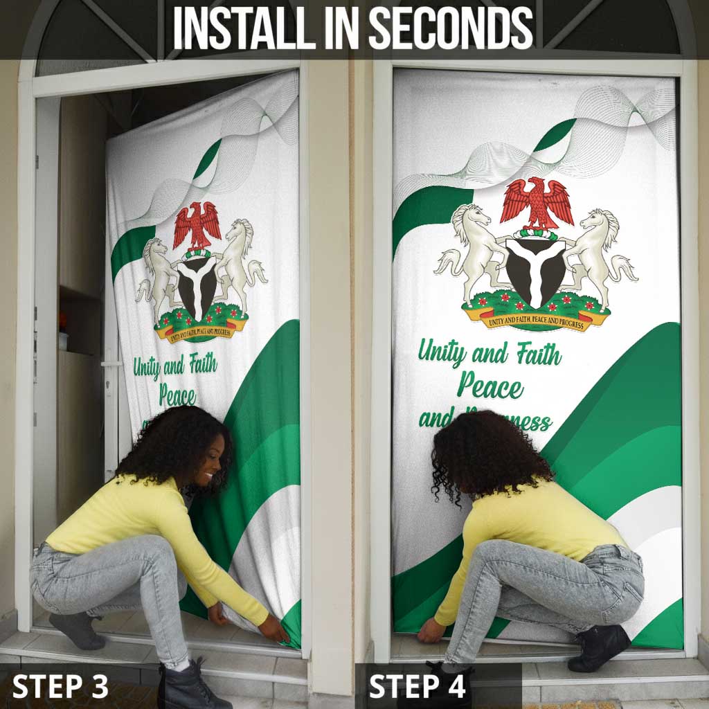 Personalized Nigeria Independence Day Door Cover Unity and Faith Peace and Progress