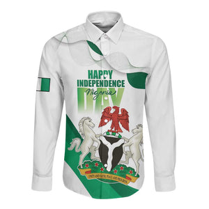 Nigeria Personalized Long Sleeve Button Shirt Happy Independence Day - African Pride