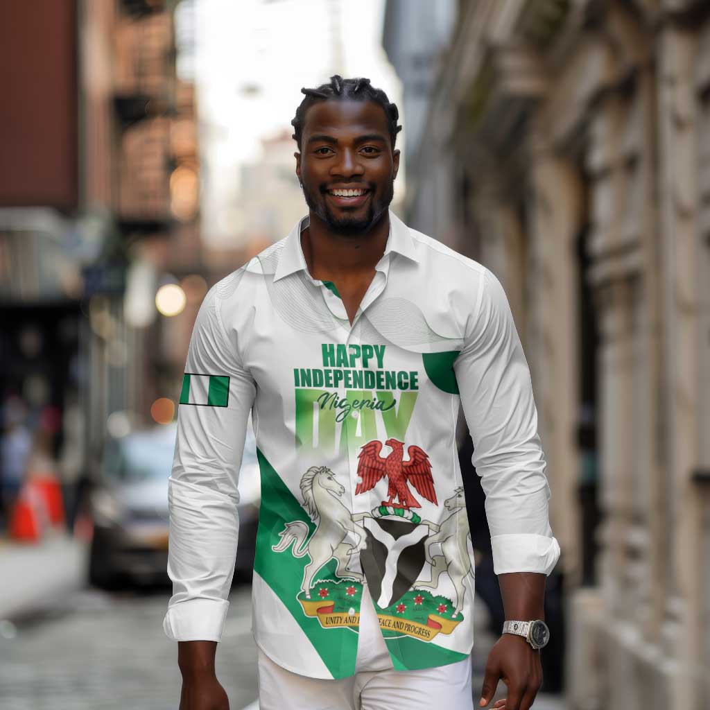 Nigeria Personalized Long Sleeve Button Shirt Happy Independence Day - African Pride