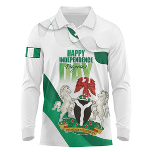 Nigeria Personalized Long Sleeve Polo Shirt Happy Independence Day - African Pride