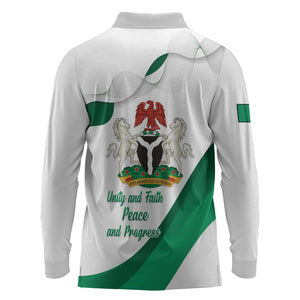 Nigeria Personalized Long Sleeve Polo Shirt Happy Independence Day - African Pride