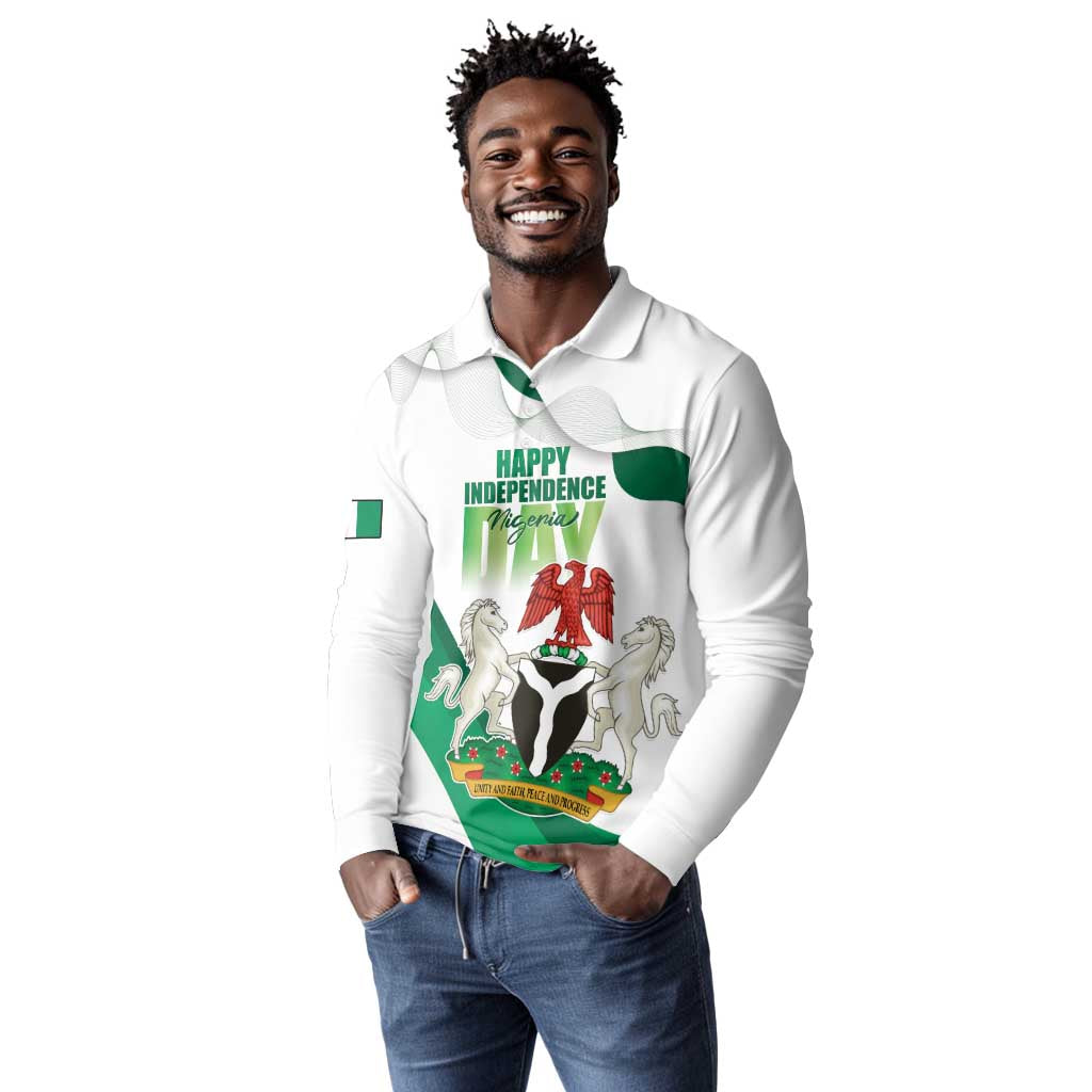 Nigeria Personalized Long Sleeve Polo Shirt Happy Independence Day - African Pride