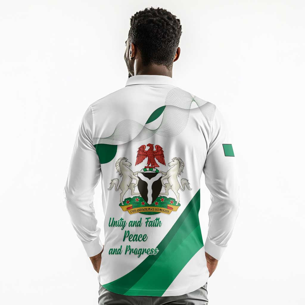 Nigeria Personalized Long Sleeve Polo Shirt Happy Independence Day - African Pride
