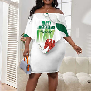 Nigeria Personalized Off Shoulder Short Dress Happy Independence Day - African Pride