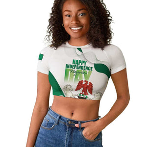 Nigeria Personalized Raglan Cropped T shirt Happy Independence Day - African Pride