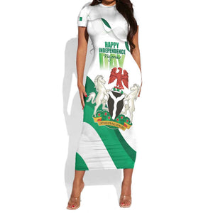 Nigeria Personalized Short Sleeve Bodycon Dress Happy Independence Day - African Pride
