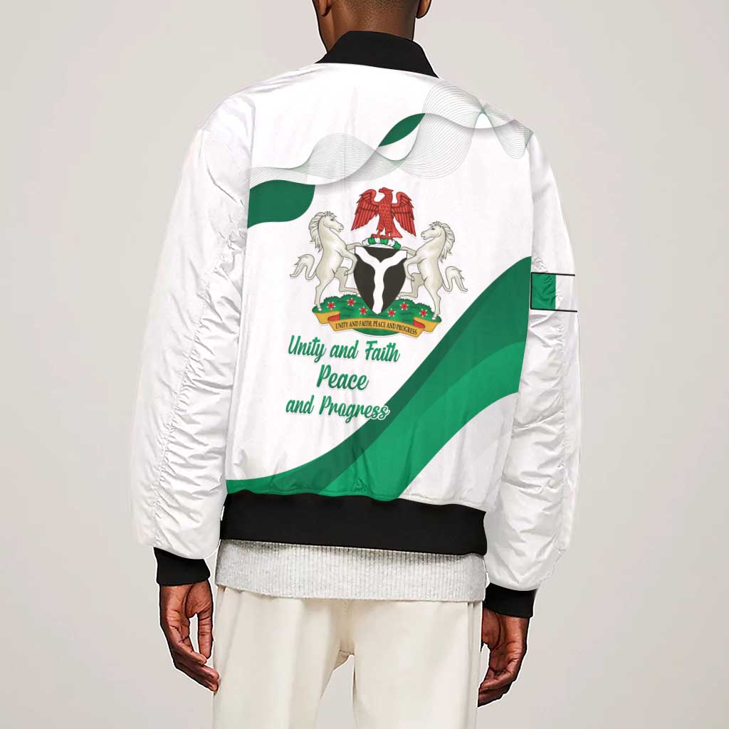 Nigeria Personalized Sleeve Zip Bomber Jacket Happy Independence Day - African Pride