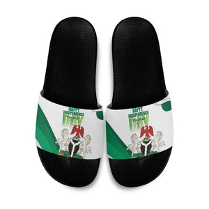 Nigeria Independence Day Slide Sandals Unity and Faith Peace and Progress