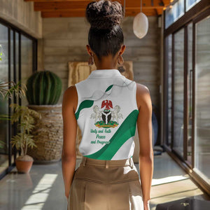 Nigeria Personalized Women Sleeveless Polo Shirt Happy Independence Day - African Pride