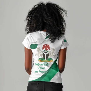 Nigeria Personalized Women V-Neck T-Shirt Happy Independence Day - African Pride