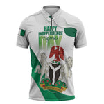 Personalized Nigeria Independence Day Zipper Polo Shirt Unity and Faith Peace and Progress