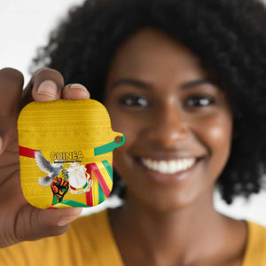 Guinea Independence Day AirPods Case Coat Of Arms With African Pattern