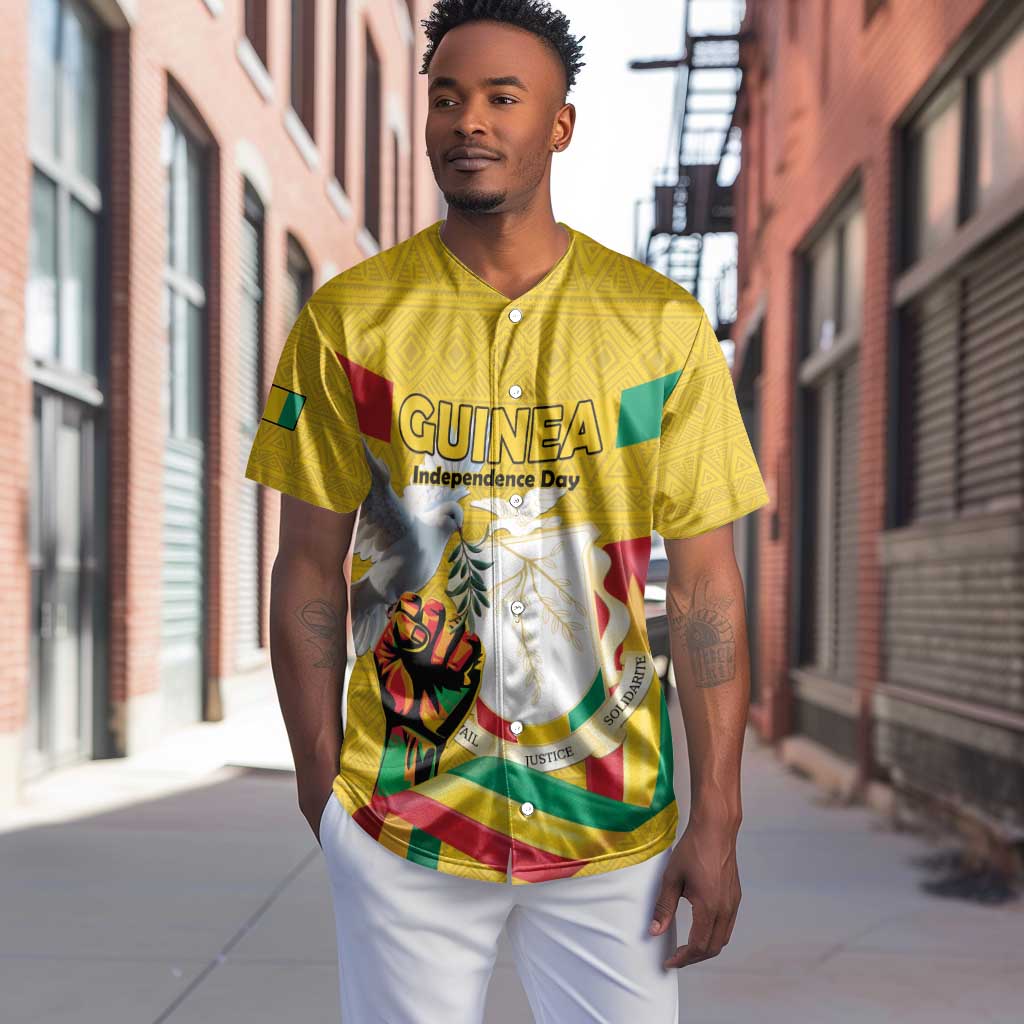 Guinea Personalized Baseball Jersey Happy Independence Day - African Pride