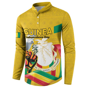 Personalized Guinea Independence Day Button Sweatshirt Coat Of Arms With African Pattern