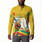 Personalized Guinea Independence Day Button Sweatshirt Coat Of Arms With African Pattern