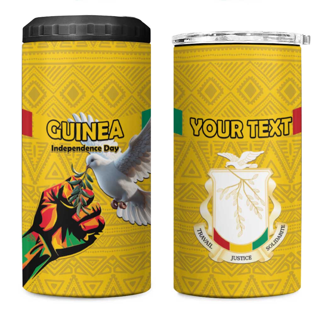 Guinea Personalized 4 in 1 Can Cooler Tumbler Happy Independence Day - African Pride