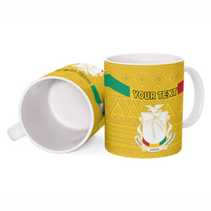 Personalized Guinea Independence Day Ceramic Mug Coat Of Arms With African Pattern