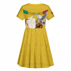 Guinea Personalized Kid Short Sleeve Dress Happy Independence Day - African Pride