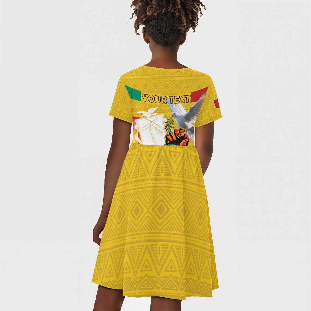 Guinea Personalized Kid Short Sleeve Dress Happy Independence Day - African Pride