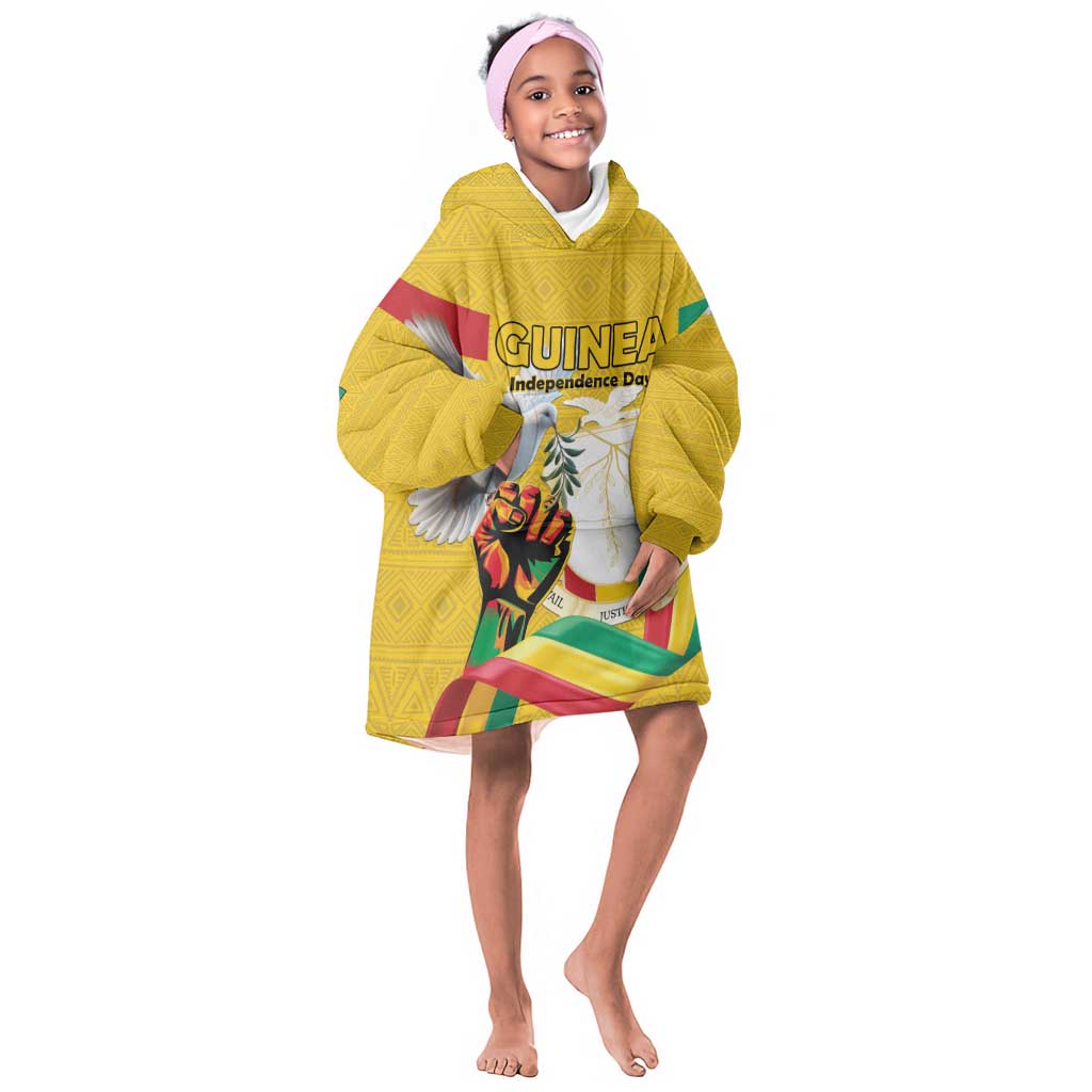 Guinea Personalized Kid Wearable Blanket Hoodie Happy Independence Day - African Pride