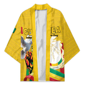 Personalized Guinea Independence Day Kimono Coat Of Arms With African Pattern