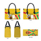 Guinea Independence Day Leather Bag Coat Of Arms With African Pattern