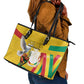 Guinea Leather Tote Bag Happy Independence Day - African Pride