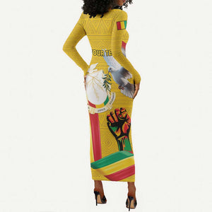 Guinea Personalized Long Sleeve Bodycon Dress Happy Independence Day - African Pride