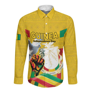Guinea Personalized Long Sleeve Button Shirt Happy Independence Day - African Pride