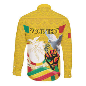 Guinea Personalized Long Sleeve Button Shirt Happy Independence Day - African Pride
