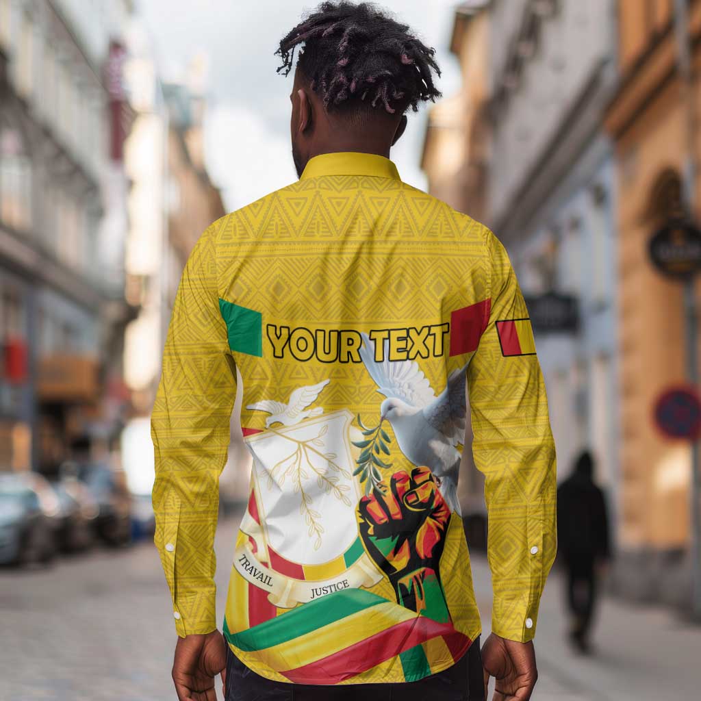 Guinea Personalized Long Sleeve Button Shirt Happy Independence Day - African Pride