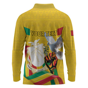 Guinea Personalized Long Sleeve Polo Shirt Happy Independence Day - African Pride
