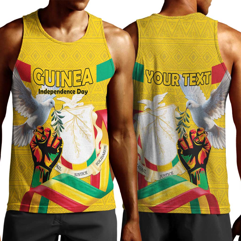 Guinea Personalized Men Tank Top Happy Independence Day - African Pride