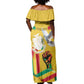 Guinea Personalized Off Shoulder Maxi Dress Happy Independence Day - African Pride