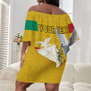 Guinea Personalized Off Shoulder Short Dress Happy Independence Day - African Pride