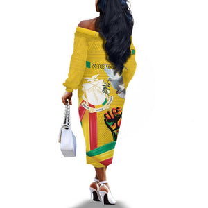 Guinea Personalized Off The Shoulder Long Sleeve Dress Happy Independence Day - African Pride