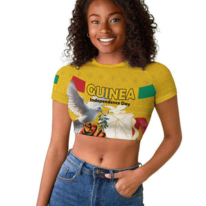 Guinea Personalized Raglan Cropped T shirt Happy Independence Day - African Pride
