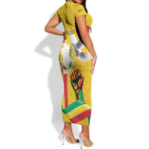 Guinea Personalized Short Sleeve Bodycon Dress Happy Independence Day - African Pride