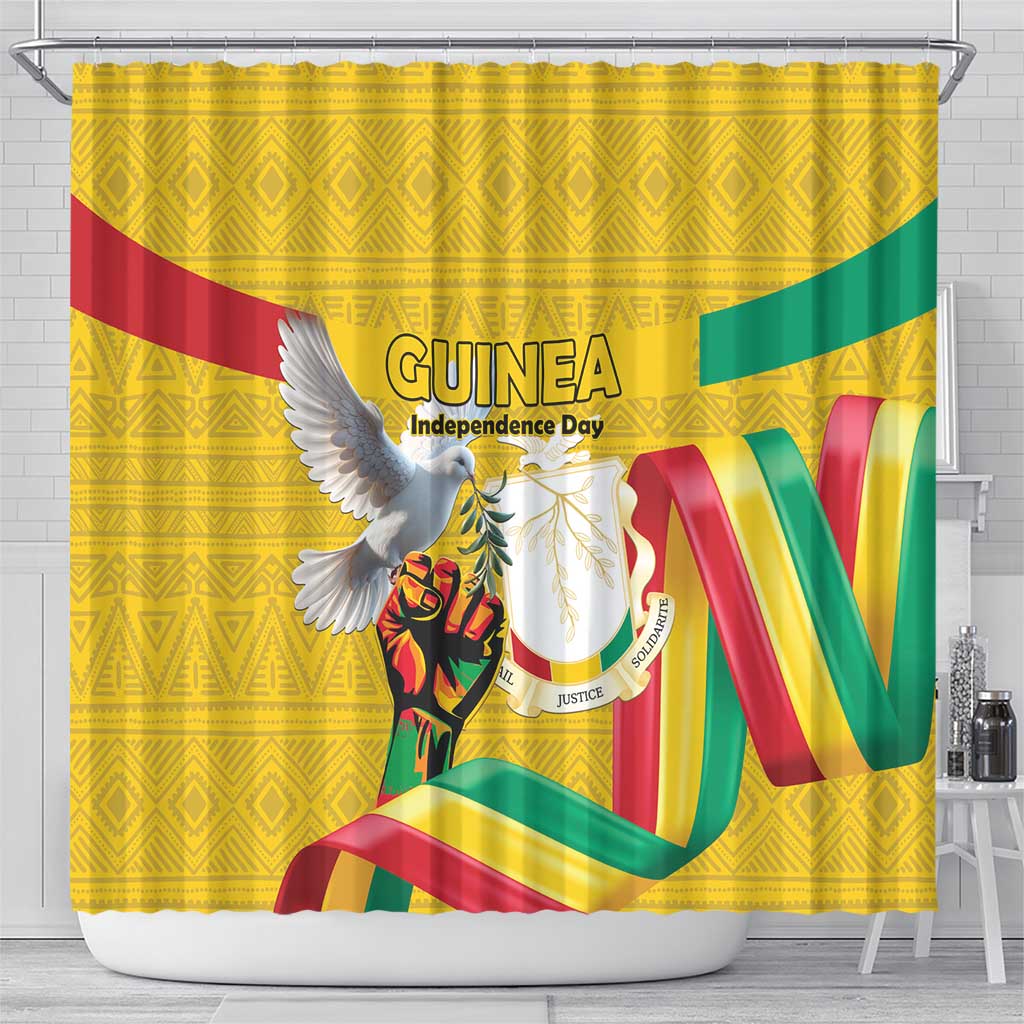 Guinea Shower Curtain Happy Independence Day - African Pride