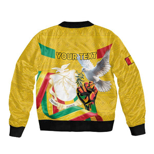 Guinea Personalized Sleeve Zip Bomber Jacket Happy Independence Day - African Pride