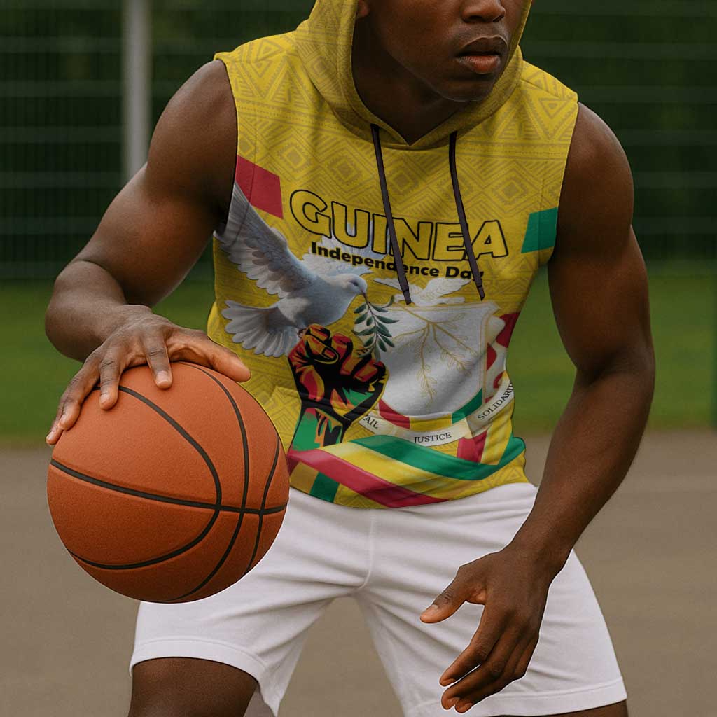 Guinea Personalized Sleeveless Hoodie Happy Independence Day - African Pride