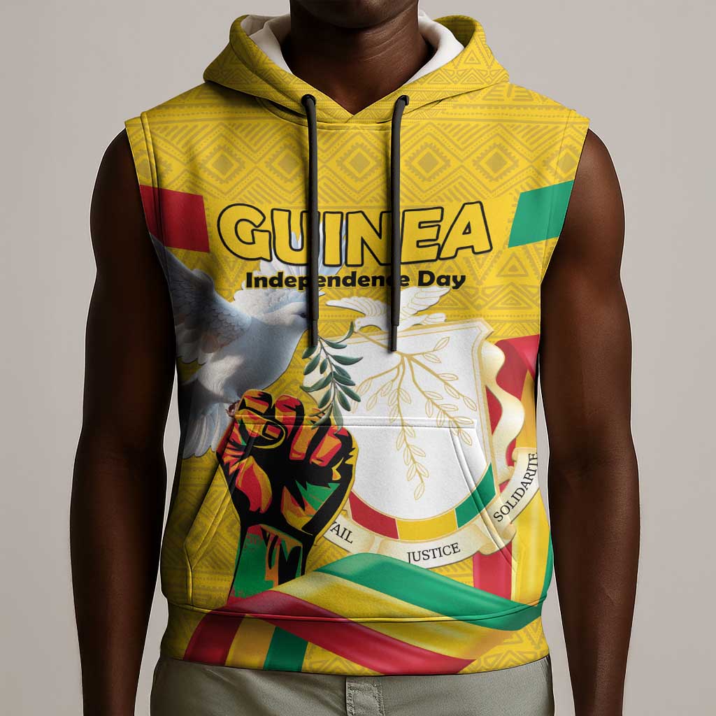 Guinea Personalized Sleeveless Hoodie Happy Independence Day - African Pride