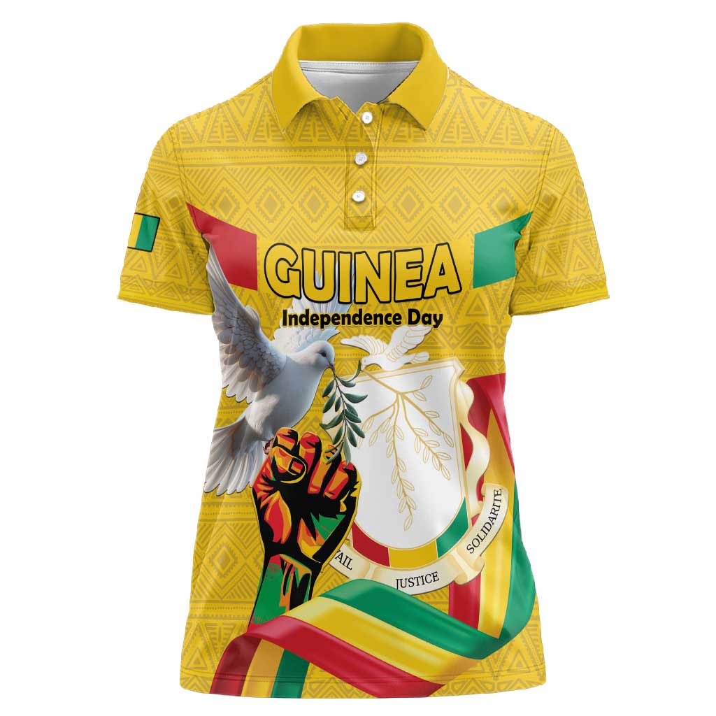 Guinea Personalized Women Polo Shirt Happy Independence Day - African Pride
