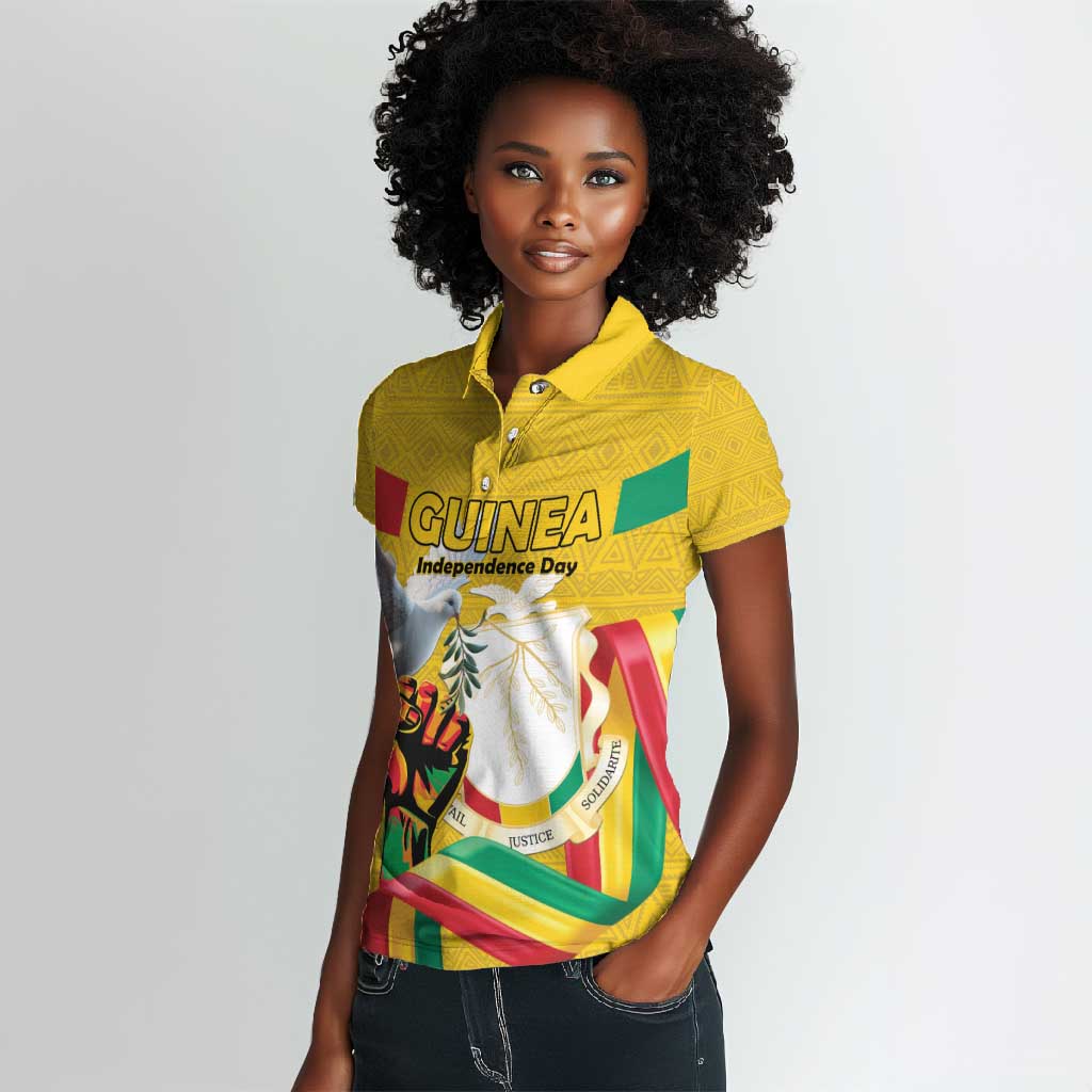 Guinea Personalized Women Polo Shirt Happy Independence Day - African Pride