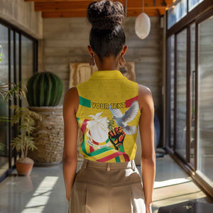 Guinea Personalized Women Sleeveless Polo Shirt Happy Independence Day - African Pride