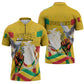 Personalized Guinea Independence Day Zipper Polo Shirt Coat Of Arms With African Pattern