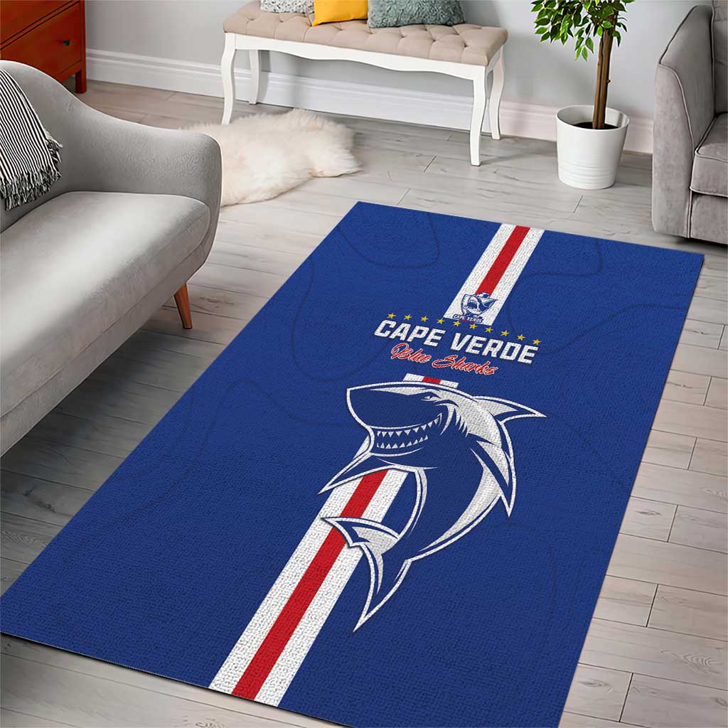 Cape Verde Football Area Rug Go Champions Tubaroes Azuis - African Pride