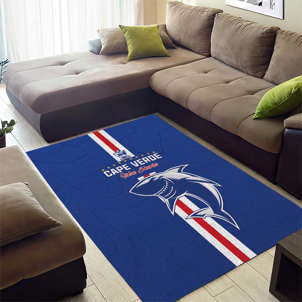 Cape Verde Football Area Rug Go Champions Tubaroes Azuis - African Pride