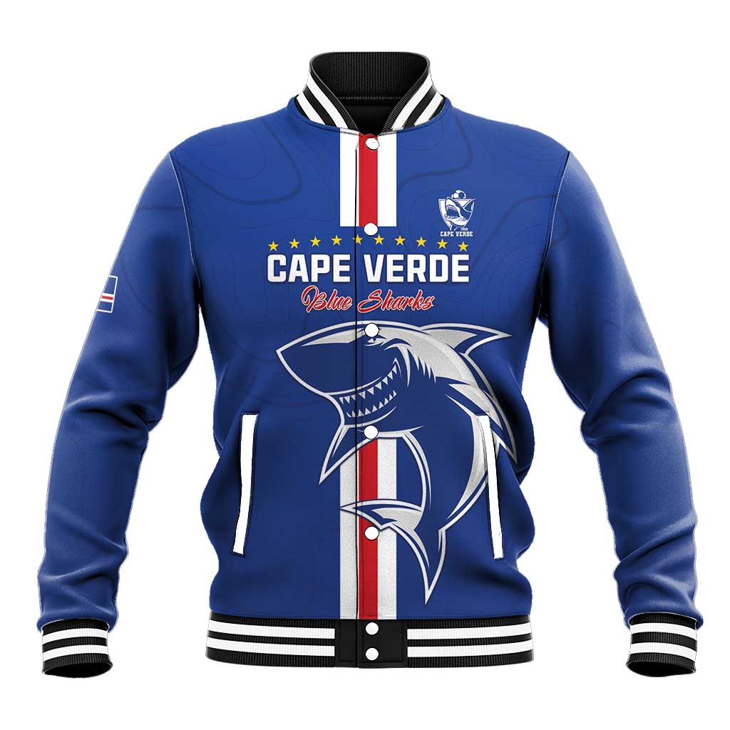 Custom Cape Verde Football Baseball Jacket Go Champions Tubaroes Azuis - African Pride